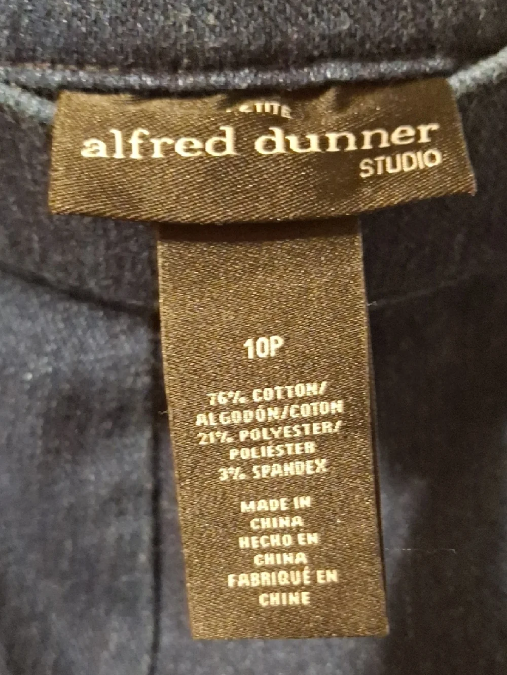 Alfred Dunner Navy Blue Ponte Pull-On Jeans